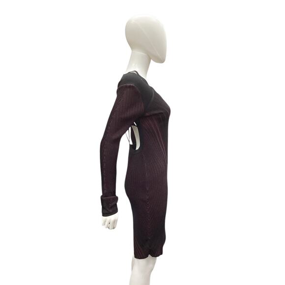NWT Roberto Cavalli Women’s Dress Size M/ L Funky Back Cutout Black & Wine Color - Picture 2 of 6